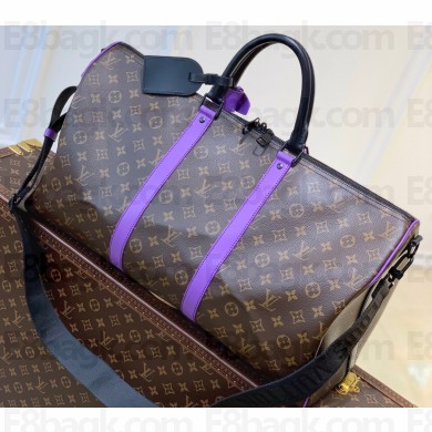 Louis Vuitton Monogram Canvas Keepall Bandoulière 50 Bag M46257 Purple