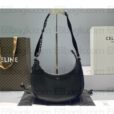 Celine Medium Ava Bag with Celine strap in Smooth Calfskin 60054 Black