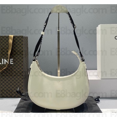 Celine Medium Ava Bag with Celine strap in Smooth Calfskin 60054 White