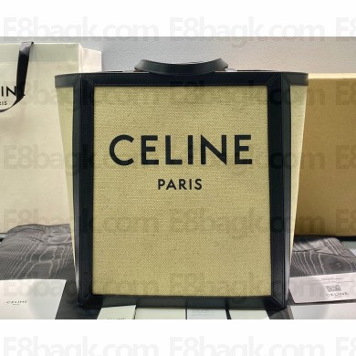 Celine LARGE SQUARE Bag in Textile with CELINE print and Calfskin 60218