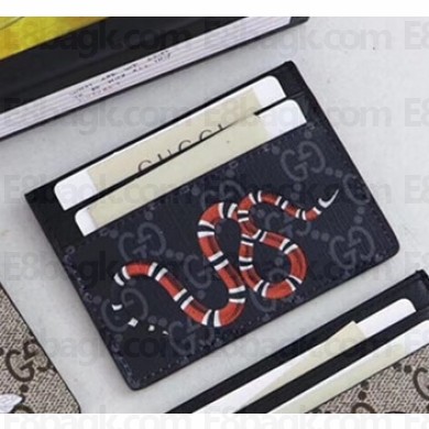 Gucci Kingsnake Print GG Supreme Card Case ‎451277 
