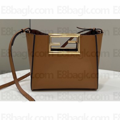 Fendi Way Small Leather Bag Brown