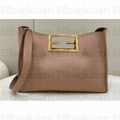 Fendi Way Large Felt Bag Apricot
