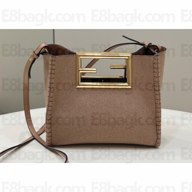 Fendi Way Small Felt Bag Apricot