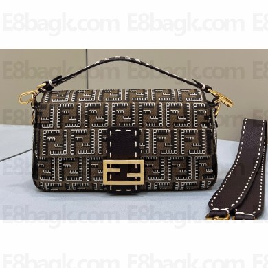 Fendi Medium Baguette bag Stitch Embroidered Ff Fabric