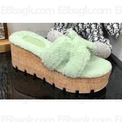 Hermes woolskin platform Eze sandals 03