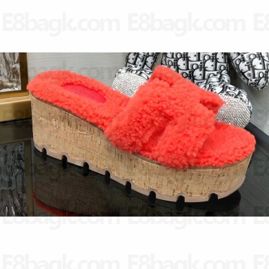 Hermes woolskin platform Eze sandals 04