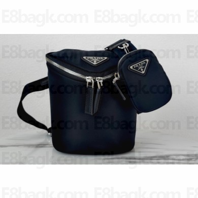 Prada Re-Nylon and leather shoulder bag 2VH147 Black 2022