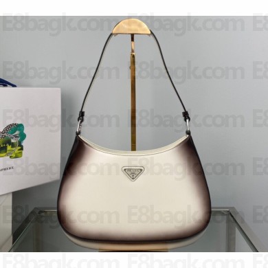 Prada Cleo brushed leather shoulder Bag 1BC499 Ombre White 2022
