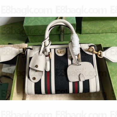 Gucci Mini top handle bag with Double G 715771 Canvas and leather White