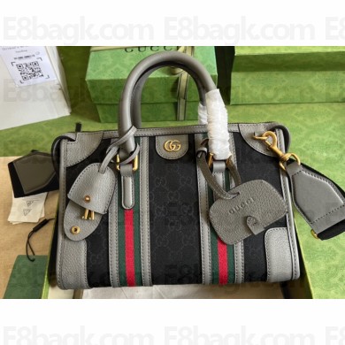 Gucci Small top handle bag with Double G 715772 Canvas and leather Gray