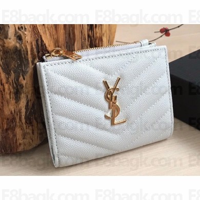 Saint Laurent cassandre bi-fold wallet 575879 White