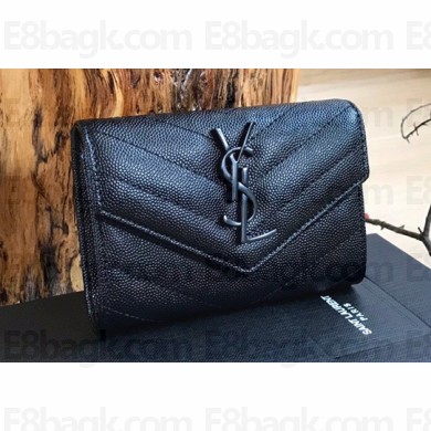 Saint Laurent cassandre small envelope wallet 414404 So Black