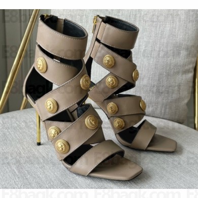 Balmain Heel 10.5cm Coin Sandals in leather 01 2022