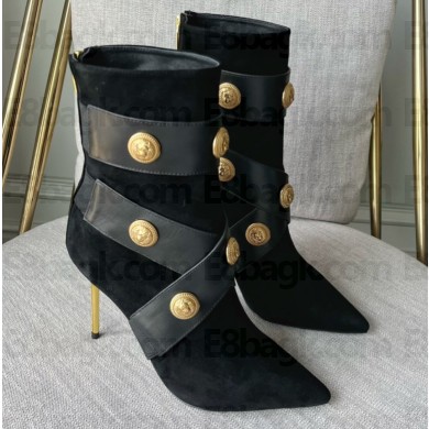 Balmain Heel 10.5cm Coin Boots in leather 01 2022