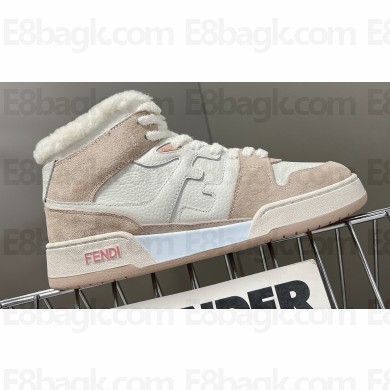 Fendi Match Shearling high-tops Sneakers Suede 02 2022