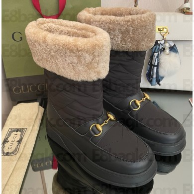 Gucci Heel 3cm Shearling Lining ankle boots with Horsebit 01 2022