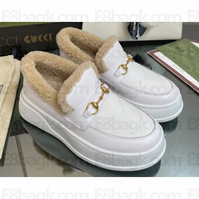 Gucci Heel 3cm Shearling Lining Loafers with Horsebit 02 2022
