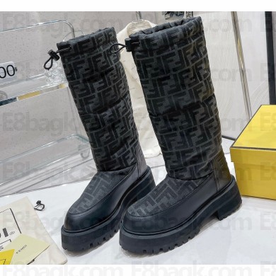 Fendi FF Fabric High boots Black 2022