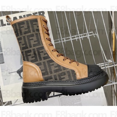 Fendi Domino leather biker boots Beige 2022