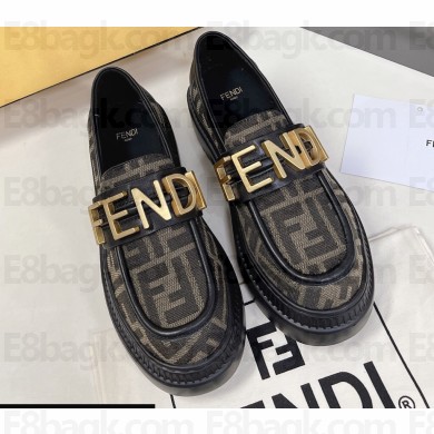 Fendi Logo FF Fabric Loafers 2022