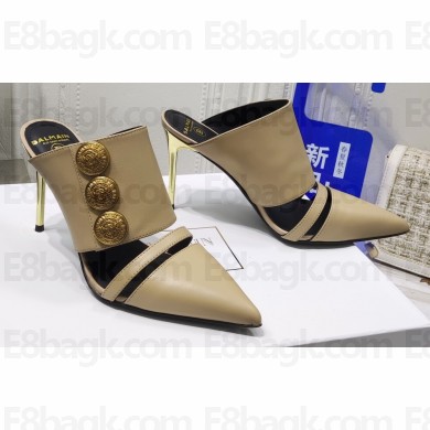 Balmain Heel 9.5cm Coin Mules Sandals 03 2022