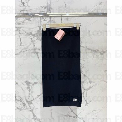 MIU MIU BLACK Viscose skirt MMG526 2025