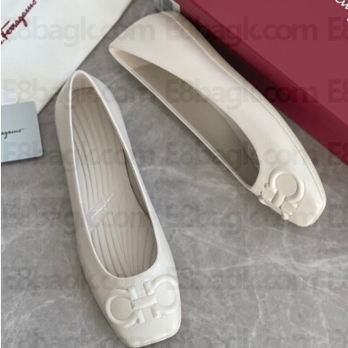 Ferragamo Gancini ballet flats White 2022