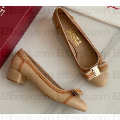 Ferragamo Heel 3.5cm Vara Bow Pumps Beige 2022