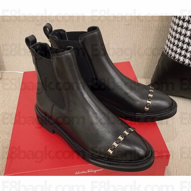 Ferragamo Vara chain ankle boots Black 2022