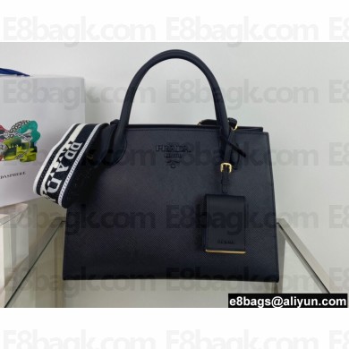 Prada Monochrome medium Saffiano Leather bag 1BA155 Black