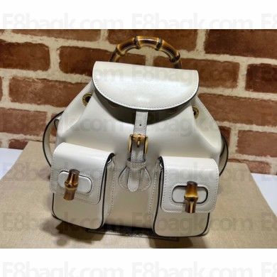 Gucci Bamboo small backpack bag 702101 White