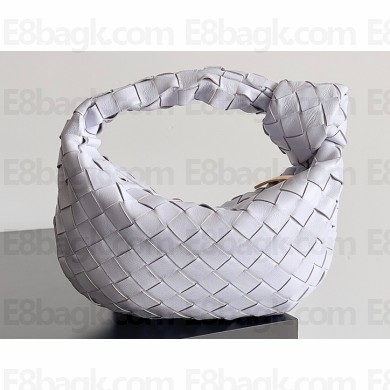 Bottega Veneta intrecciato leather mini jodie top handle bag white