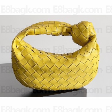 Bottega Veneta intrecciato leather mini jodie top handle bag yellow