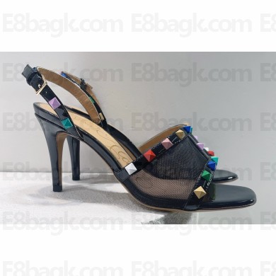 Valentino Rockstud Alcove Leather and Mesh Sandals 09 2022