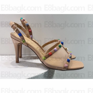 Valentino Rockstud Alcove Leather and Mesh Sandals 10 2022