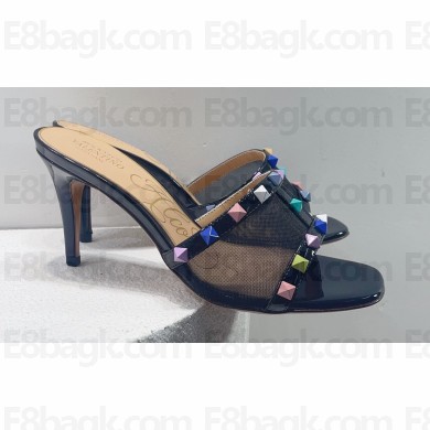 Valentino Rockstud Alcove Leather and Mesh Mules 09 2022