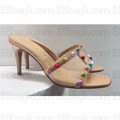 Valentino Rockstud Alcove Leather and Mesh Mules 08 2022