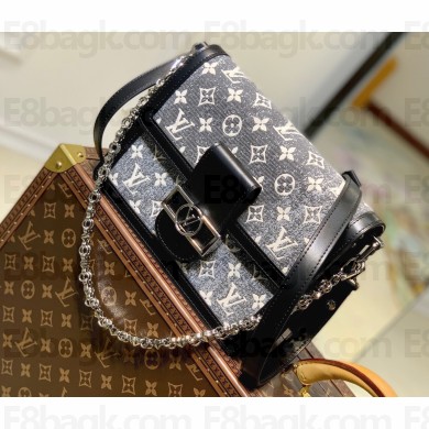 Louis Vuitton Denim textile jacquard Dauphine MM Bag M21458