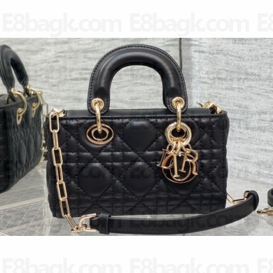 Dior Mini Lady D-Joy Bag in Cannage Lambskin Black 2022