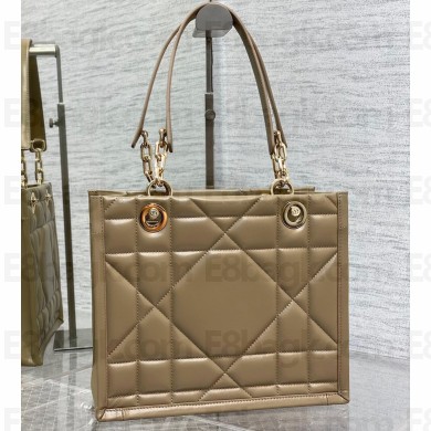Dior Small Essential Tote Bag in Archicannage Calfskin Brown 2022