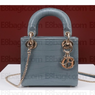 Lady Dior Mini Bag in Croco Pattern M0505 01 2022