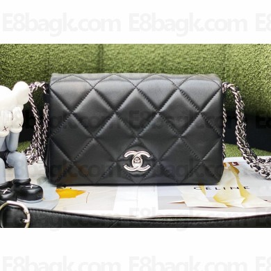 Chanel Lambskin Chain Camera Bag Black 2023