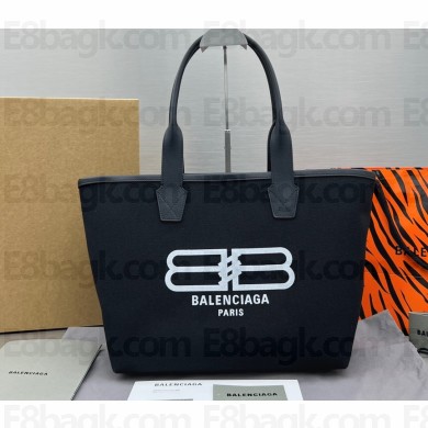 Balenciaga Jumbo Small Tote Bag in Canvas Black 92934