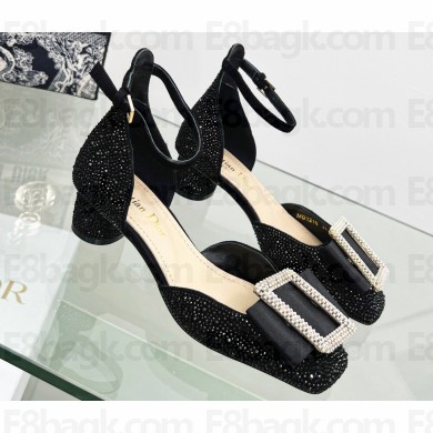 Dior Idylle Ballet Pumps in White Resin Pearls and Black Cotton Embroidered with Strass 2023