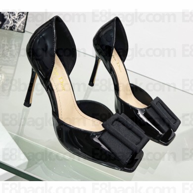 Dior Idylle Heeled Sandals in Grosgrain and Patent Calfskin Black 2023