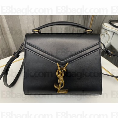 Saint Laurent cassandra mini top handle bag in smooth leather 623930 Black