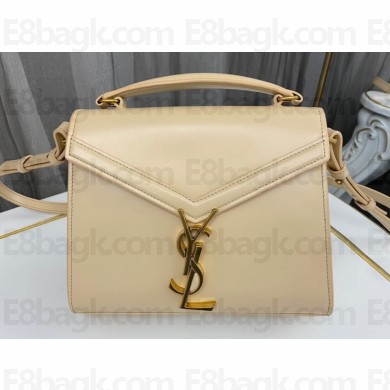 Saint Laurent cassandra mini top handle bag in smooth leather 623930 Apricot