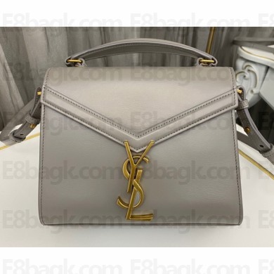 Saint Laurent cassandra mini top handle bag in smooth leather 623930 Gray