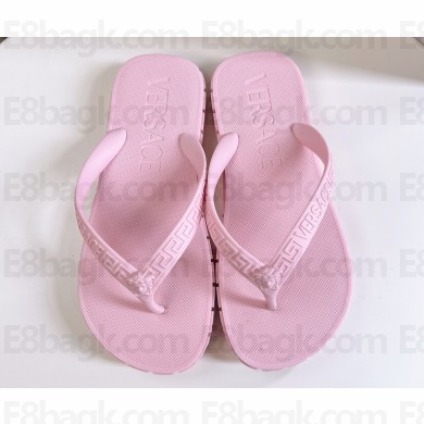 Versace Greca rubber Flat Thong Sandals Pink 2023